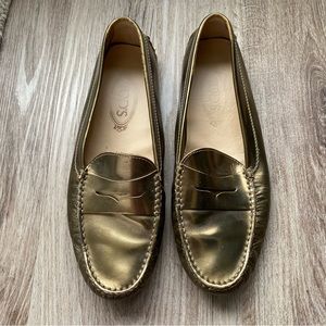 Tod’s Gold Loafers